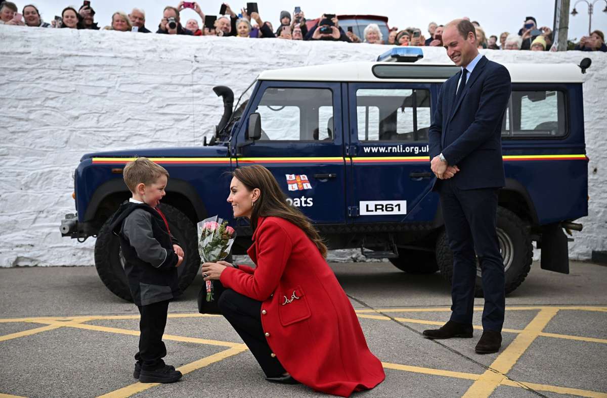 Der Vierjährige war voller Enthusiasmus, als er den Prinzen und die Prinzessin von Wales traf.