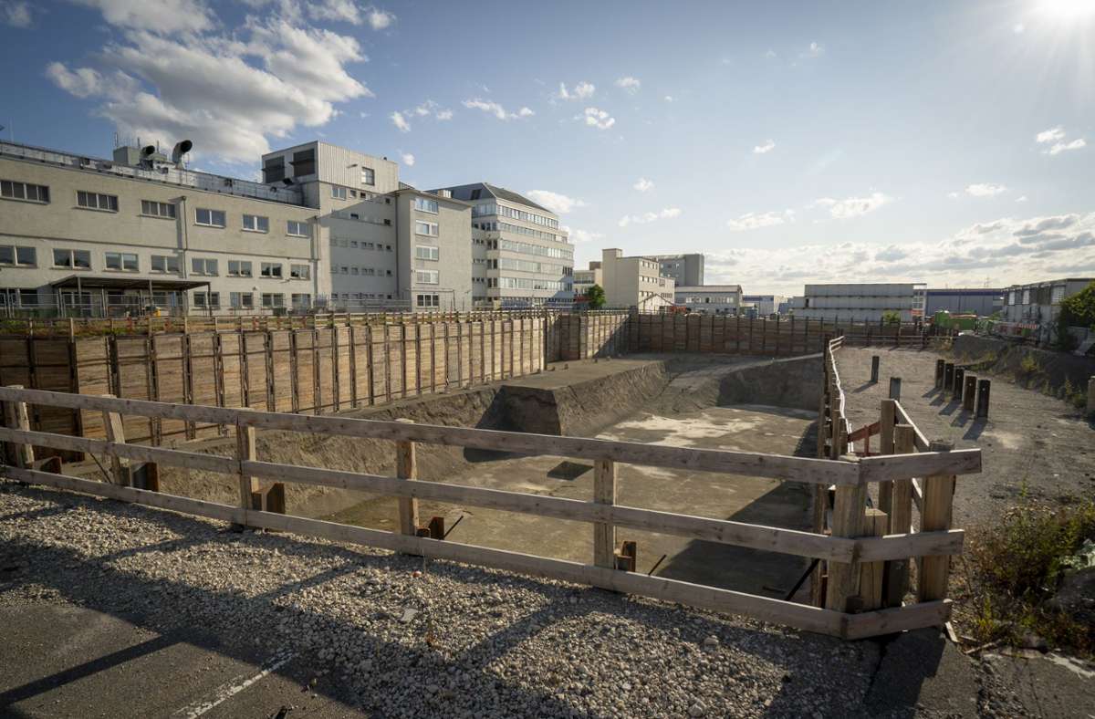 Bosch-Baugrube in Leonberg: Der Schandfleck wird noch eine  Weile sichtbar sein