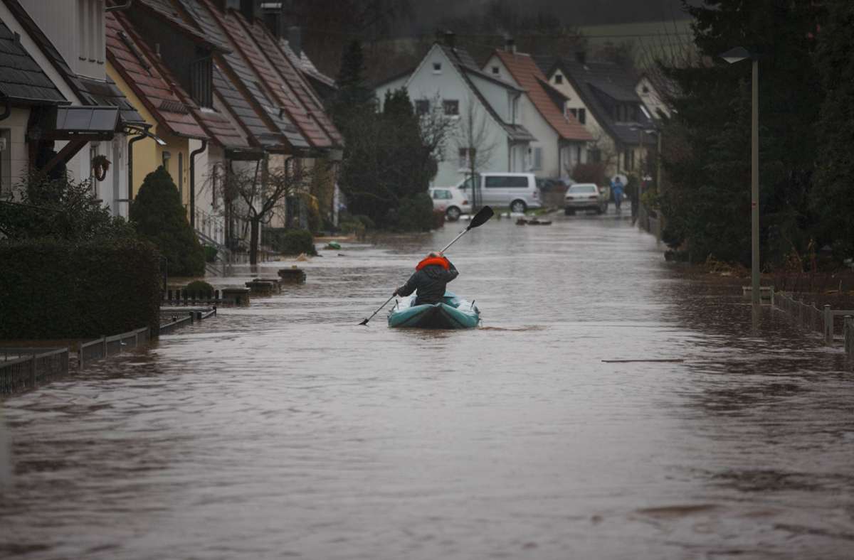Ein Foto vom 13. Januar 2011:  Damals trat die Murr nach starken Regenfällen über die Ufer. Foto: Gottfried Stoppel/Wasserverband Murrtal