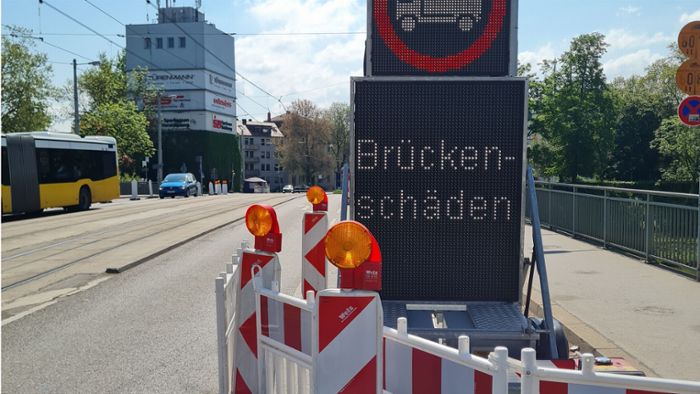 Stuttgart-Bad Cannstatt: Vollsperrung der Rosensteinbrücke ab Donnerstagmittag