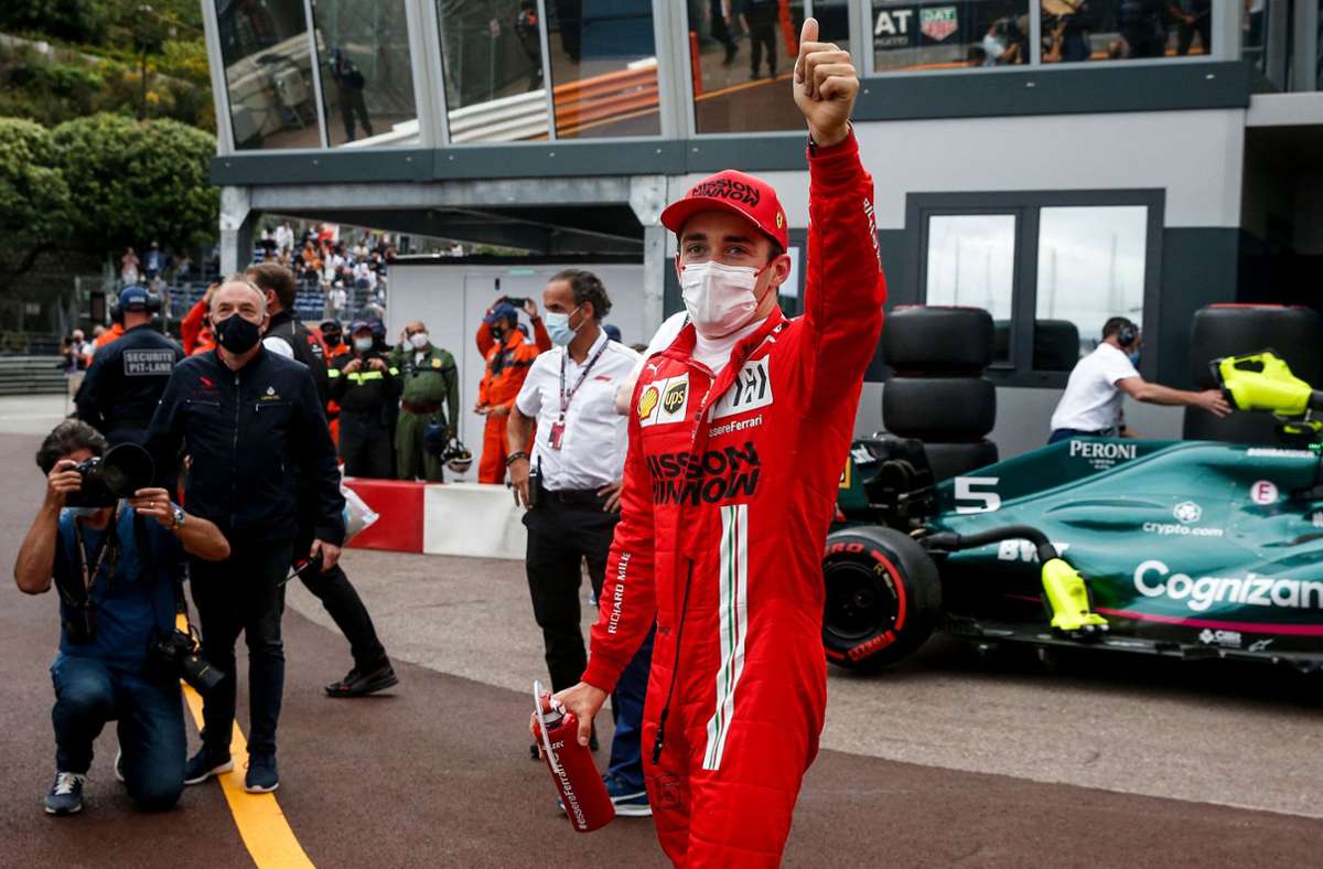 Charles Leclerc hat sich die Pole Position in seinem Heimrennen in Monte Carlo gesichert. Foto: AFP/SEBASTIEN NOGIER