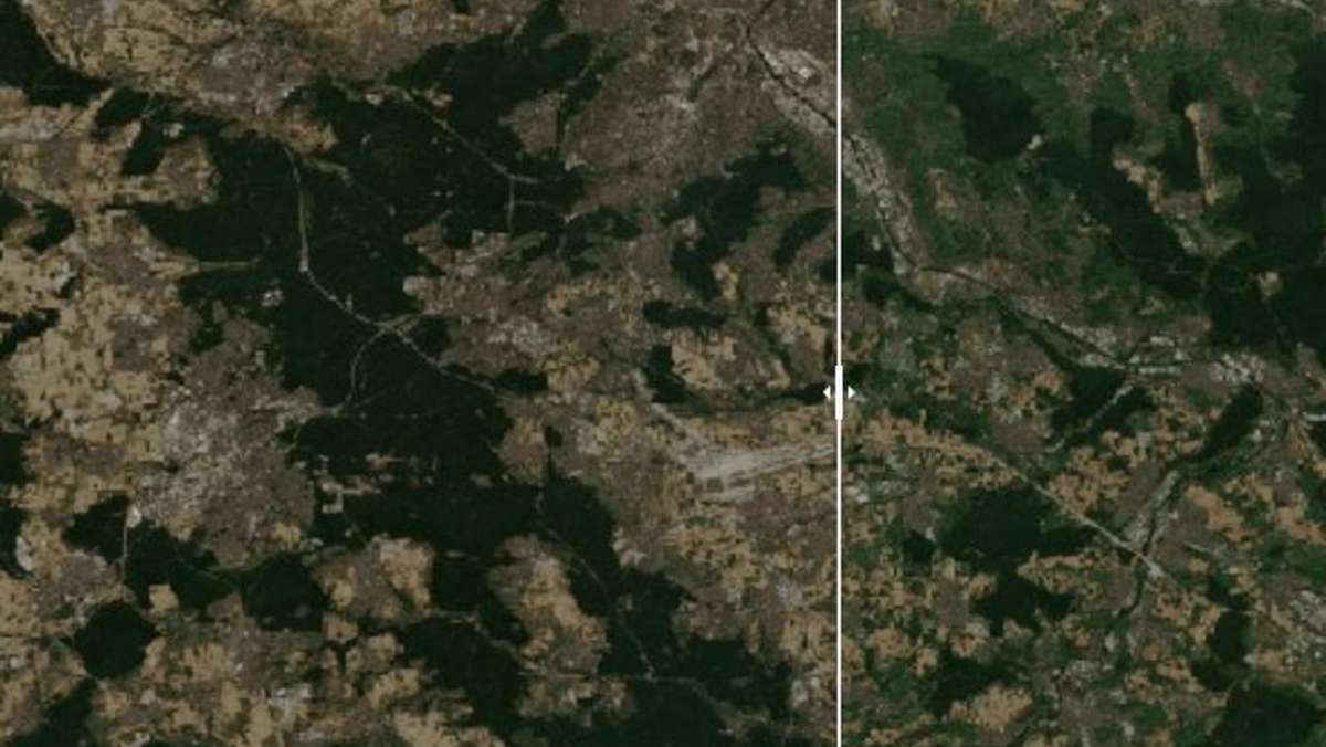 Beunruhigende Satellitenbilder: Sommerdürre lässt Stuttgart vertrocknen