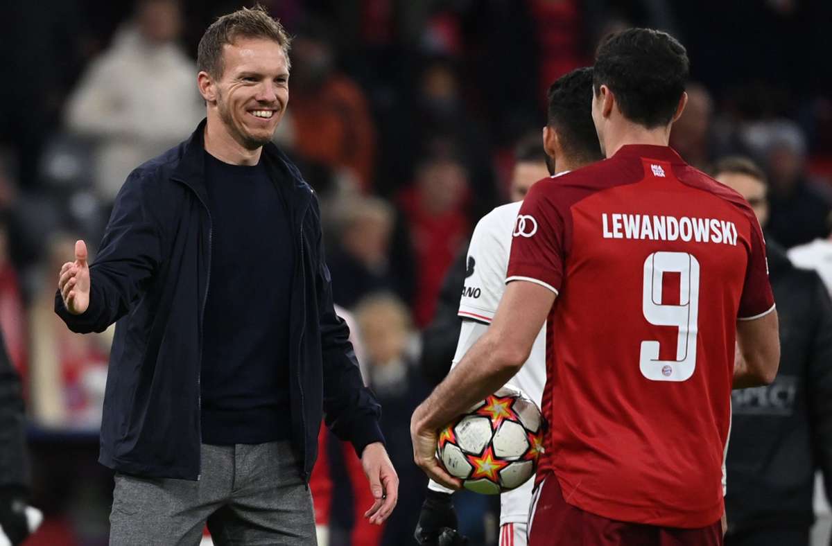 Champions League gegen Benfica Lissabon: Lewandowski-Show bei Nagelsmann-Rückkehr – FC Bayern im Achtelfinale