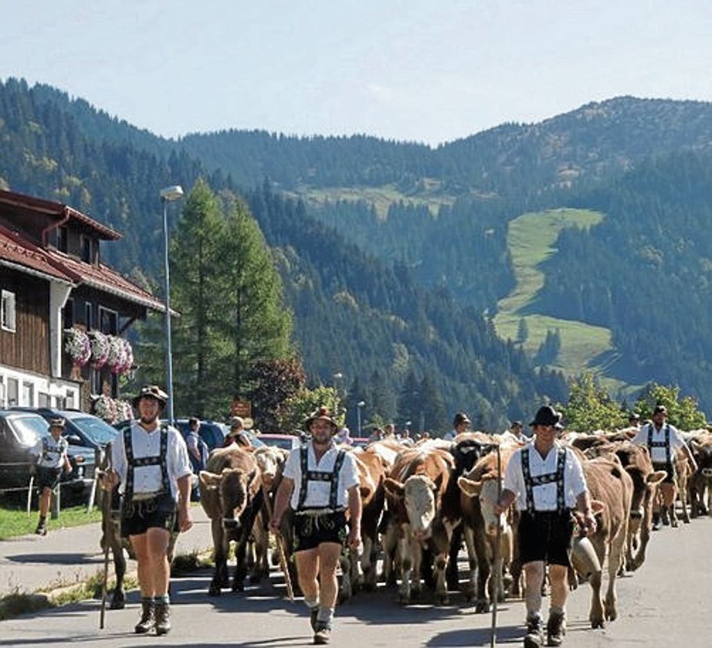 Festlich geschmückt: Der Viehscheid in Balderschwang steigt Mitte September. Foto: Tourismus Hörnerdörfer