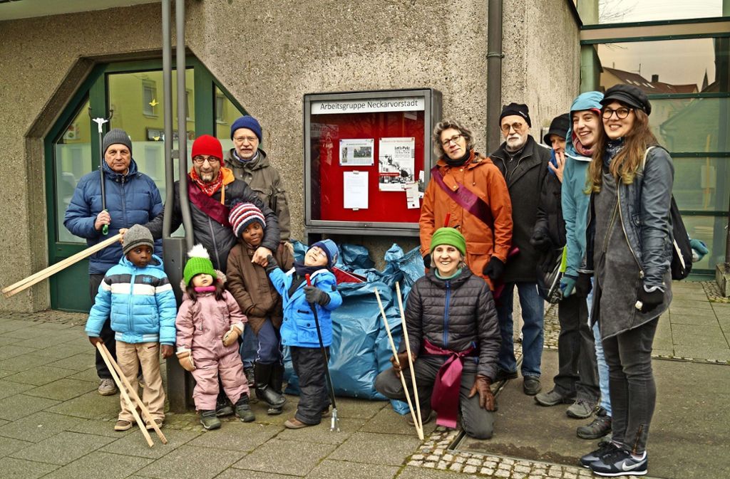 Bad CannstattHelfer beseitigen den wilden Müll in Straßen und auf Gehwegen: Putzete in der  Neckarvorstadt