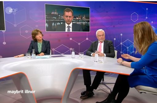 Michael Kretschmer, Wolfgang Kubicki und Anika Klafki sind sich bei Maybrit Illner nicht immer einig geworden. Foto: ZDF/Screenshot