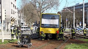 Stadtbahn am Wilhelmsplatz entgleist