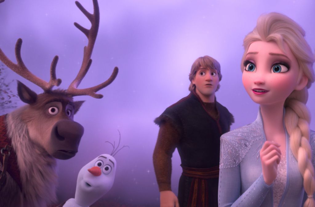 Sven, Olaf, Kristoff und Elsa (von links)