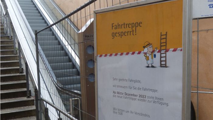 Stadtbahnverkehr in  Stuttgart: Warum funktioniert die Rolltreppe am Marienplatz immer noch nicht?