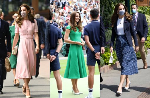 Drei Kleider, eine Länge: Midi ist Trend – und Herzogin Kate zeigt, wie man ihn trägt. Foto: Imago/I-Images/Paul Marriott