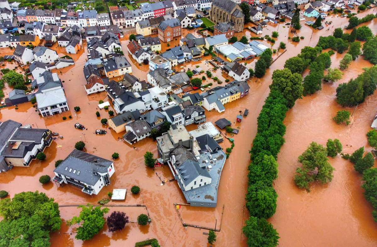 Hochwasser in Kordel in Rheinland-Pfalz Foto: dpa/Sebastian Schmitt