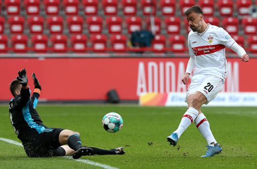 Philipp Förster traf zum Anschluss für den VfB. Foto: Pressefoto Baumann/Cathrin Müller