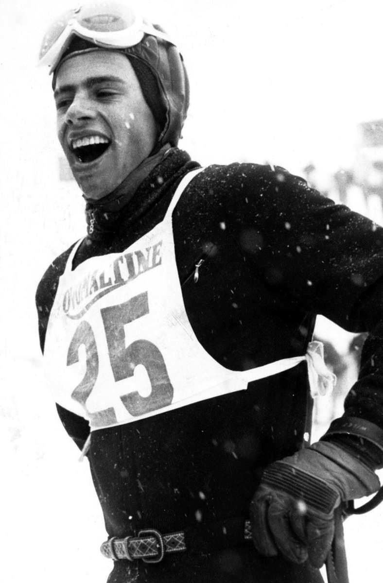 Eine Aufnahme aus dem Jahr 1960: Willy Bogner als Skifahrer. Der gebürtige Münchner Bogner gehörte in den 1960er-Jahren zu den besten deutschen Skirennfahrern.